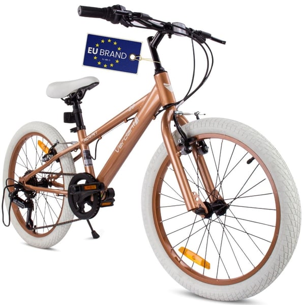 sun baby VERDANT BIKE Barncykel 20 tum - 6 växlar Shimano - V-broms, ringklocka, sidofot - Cappuccino