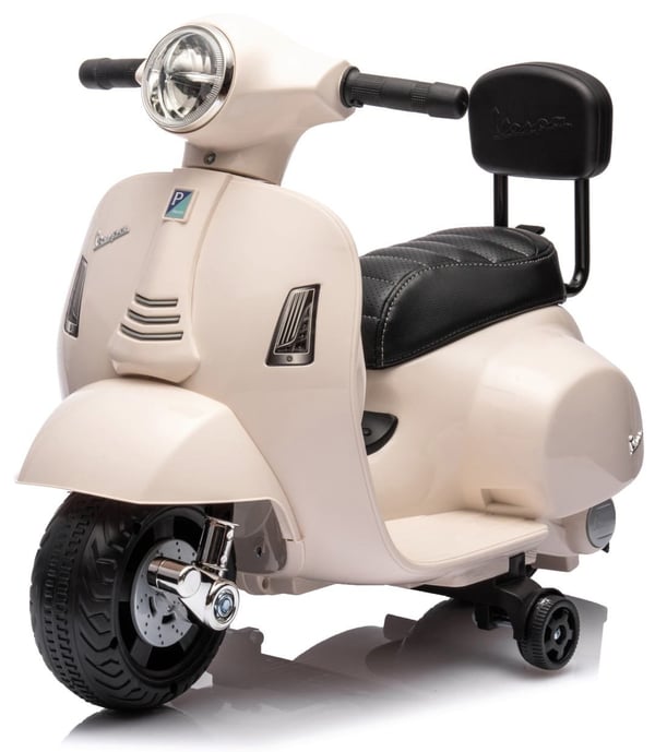Sähköskootteri lapsille Sähkömoottoripyörä Vespa 35W selkänojalla, valkoinen Sun Baby