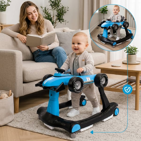 Sun Baby vauvan kävelytuoli 3-in-1 Formula 1, sininen, 6-12 kk, max 12 kg