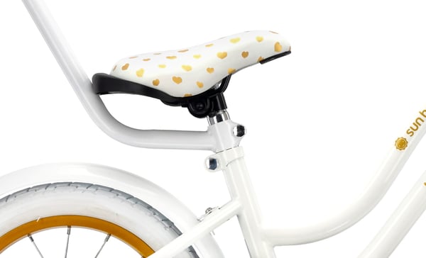 14 tuuman tyttöjen pyörä HEART BIKE - valkoinen ja kulta