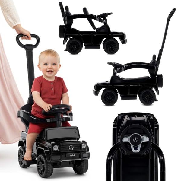 Työntövaunu lapsille lasten auto Mercedes Benz G musta Sun Baby