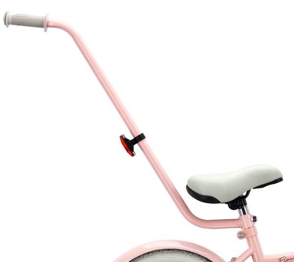 Flower Bike Pigecykel til en pige 12 14 16 tommer, Børnecykel 2-6 år, Børnecykel med støttehjul, skubbestang, justerbar sadel og styr (Pink, 14 tommer)