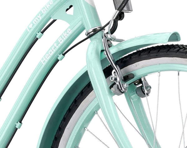sun baby HEART BIKE Børnecykel 24 tommer - 7 gear Shimano - bagagebærer, metalskærme, V-bremse, kædeskærm - Mint