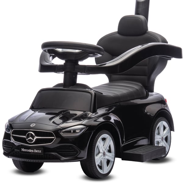 Työntövaunu lapsille lasten auto Mercedes C-Class Coupe musta Sun Baby