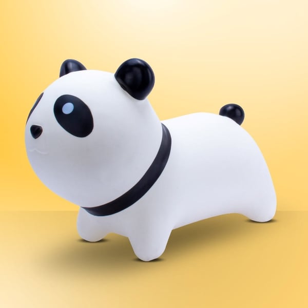 Sun Baby hyppypallo lapsille Panda valkoinen 12m+ pumpulla, kantavuus 45 kg