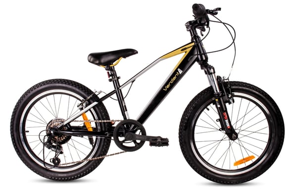 Lasten polkupyörä 20 tuumaa, poikien pyörä, 6 vaihdetta, Shimano, Verdant Juniper jousitus, musta ja kultainen