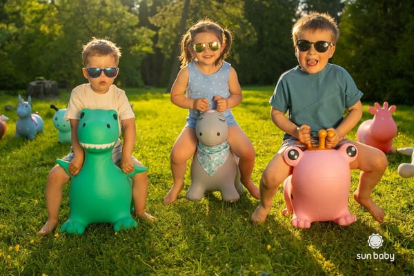 Sun Baby Hoppdjur Groda, grön + pump, 12m+, max 45 kg