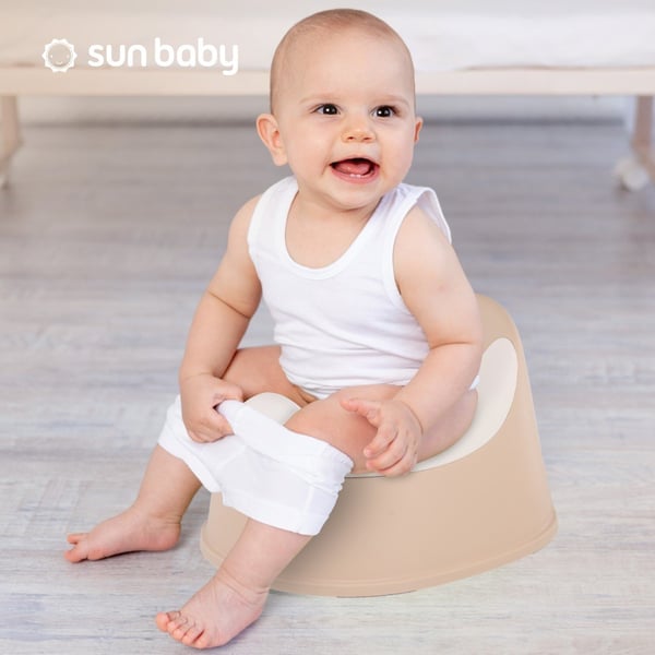 Sun Baby lapsen potta liukumaton, irrotettava sisäosa, ergonominen selkänoja, beige-valkoinen