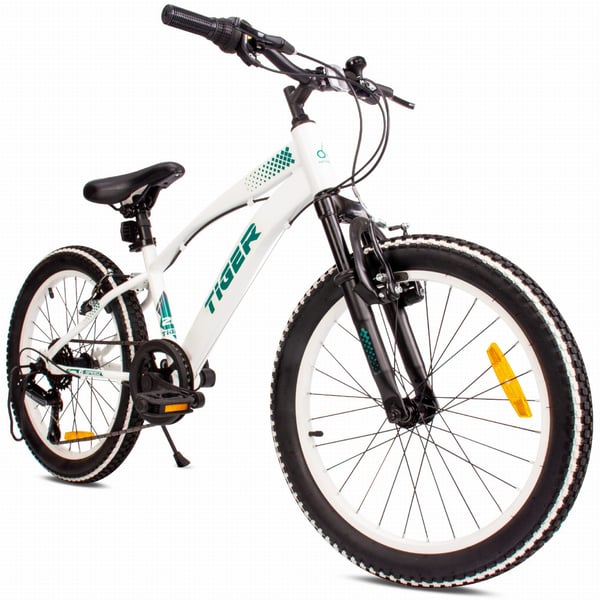 20 tuuman pojan kevyt MTB-pyörä Shimano 6 vaihteella Tiger Bike valkoinen