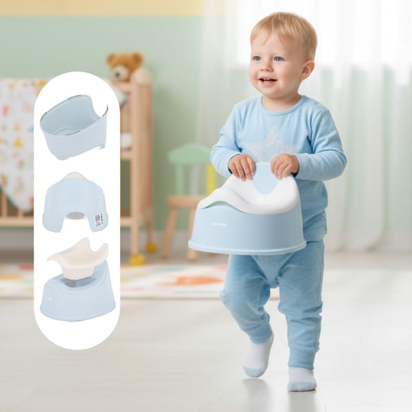 Sun Baby lapsen potta liukumaton, irrotettava sisäosa, ergonominen selkänoja, sinivalkoinen