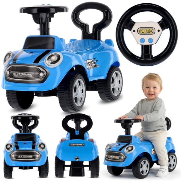 Työntövaunu lapsille lasten auto GO GO Fassion sininen Sun Baby