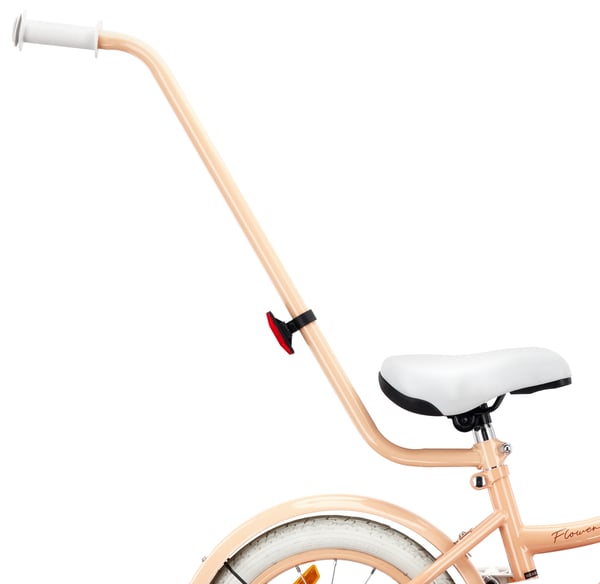 Flower Bike Flickcykel för en flicka 12 14 16 tum, Barncykel 2-6 år, Barncykel med stödhjul, pushbar, justerbar sadel och styre (Aprikos, 14 Tum)