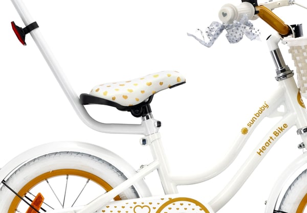 14 tuuman tyttöjen pyörä HEART BIKE - valkoinen ja kulta