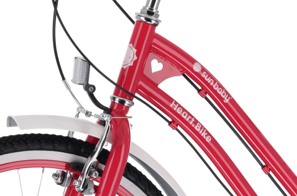 Heart Bike Tyttöjen polkupyörä 24 tuumaa, 8–12-vuotiaille, vadelma, lastenpolkupyörä 7 vaihteella, tavarateline, metalliset lokasuojat, V-jarru