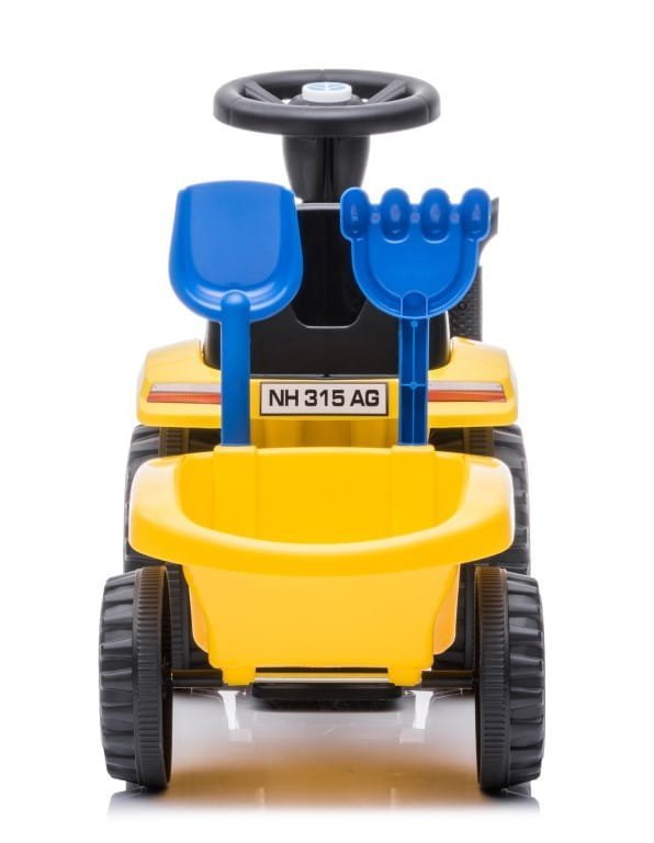 Polkutraktori perävaunulla New Holland keltainen Sun Baby