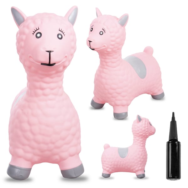 Sun Baby hoppebold Alpaka med pumpe, pink, 12m+, maks. 45 kg