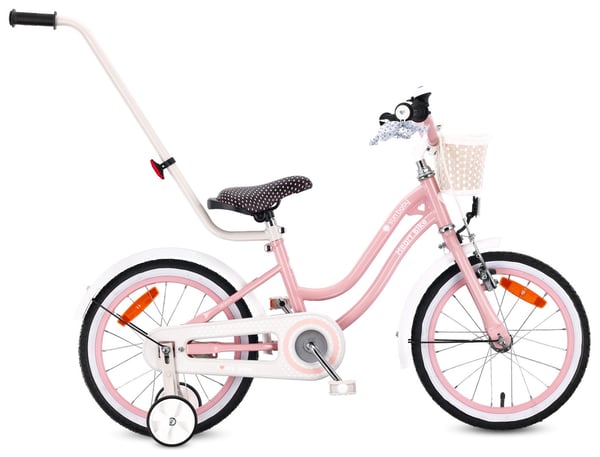 sun baby HEART BIKE Børnecykel 16 tommer - Kurv, Håndtag, Støttehjul - Silver Moon Pink sun baby HEART BIKE Børnecykel 16 tommer - Kurv, Håndtag, Støttehjul - Silver Moon Pink