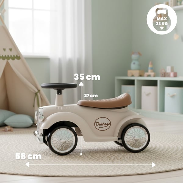 Työntövaunu lapsille lasten auto Retro ecru Sun Baby