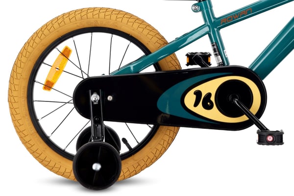 sun baby VERDANT BIKE Børnecykel 16 tommer - V-bremser, støttehjul, kurv, ringeklokke - Grøn