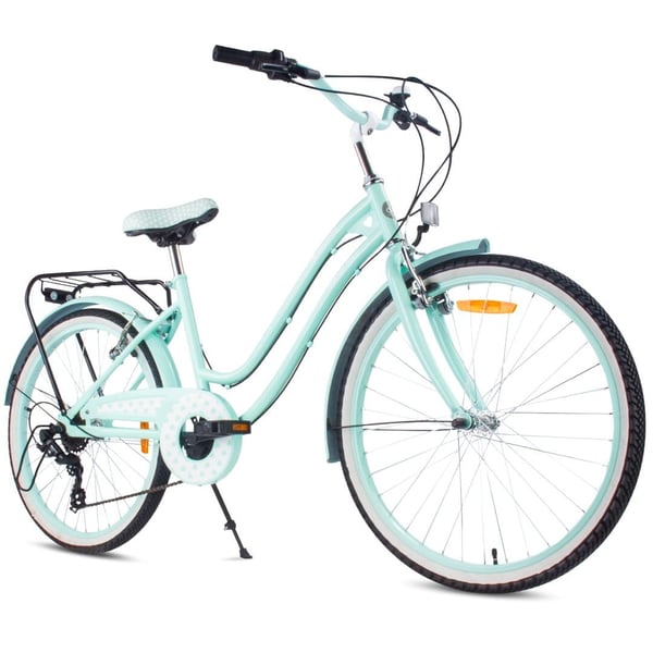 sun baby HEART BIKE Børnecykel 24 tommer - 7 gear Shimano -bagagebærer, metalskærme, V-bremse, kædeskærm - Mint