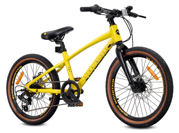 Tatra Bikes Barncykel 20 tum, Cykl for barn från 5 till 8 år med aluminiumram, 6 växlar, skivbromsar, ringklocka, fotstöd, reflexer (Gul)