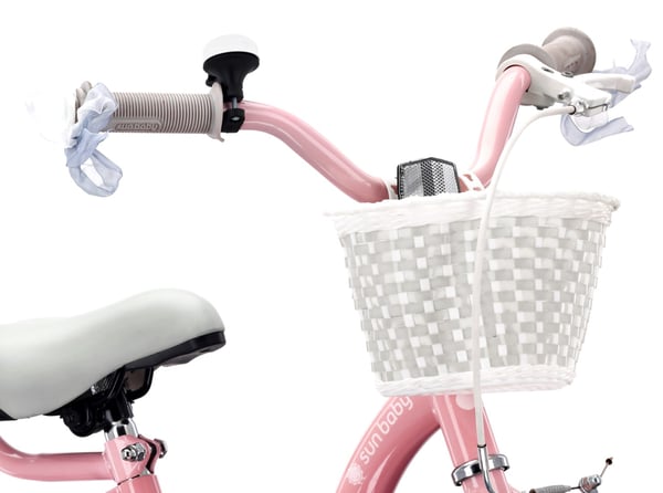Lasten polkupyörä Tytön polkupyörä 12 tuuman kori Opas pyörät Side Flower Bike vaaleanpunainen
