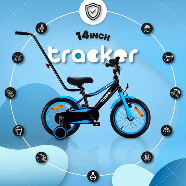 Pojan pyörä 14 tuuman Tracker pyörä neon sininen