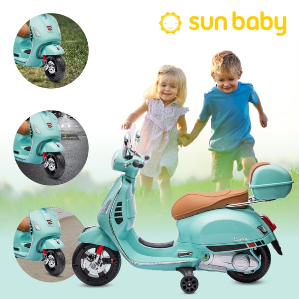 Sähköskootteri lapsille Sähkömoottoripyörä Vespa MP3 runko turkoosi Sun Baby