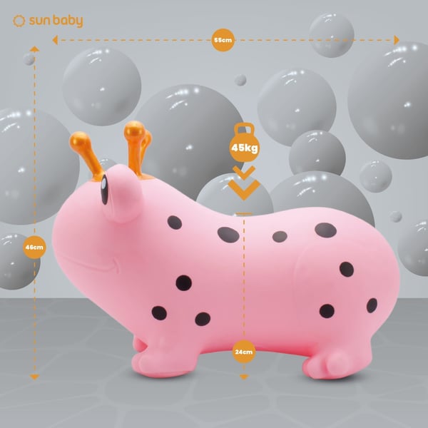 Sun Baby Hoppleksak Groda, rosa + pump, 12m+, max 45 kg