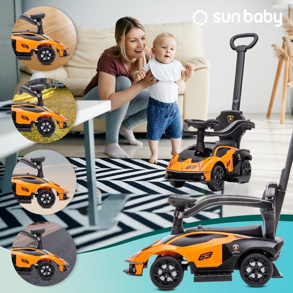 Sun Baby gåbil med push-handle Lamborghini Essenza SCV12, orange, 12m+, upp till 25 kg