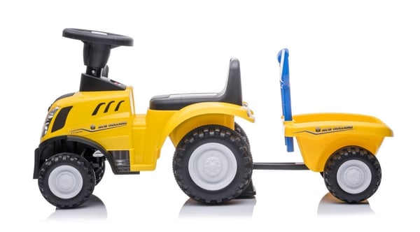 Polkutraktori perävaunulla New Holland keltainen Sun Baby
