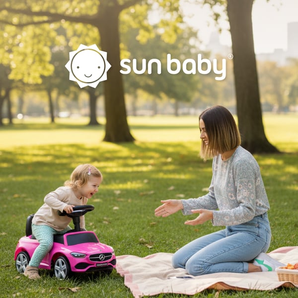 Sun Baby Køretøj Gåvogn til Børn Mercedes C-Klasse Lyserød