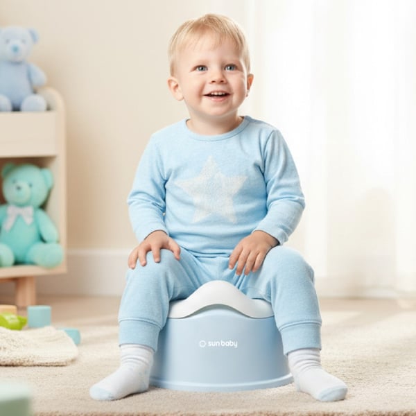Sun Baby lapsen potta liukumaton, irrotettava sisäosa, ergonominen selkänoja, sinivalkoinen