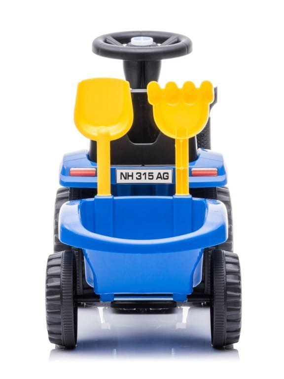 Ajettava Traktori Perävaunulla Lapsen Ensimmäiselle Syntymäpäivälle New Holland Sininen