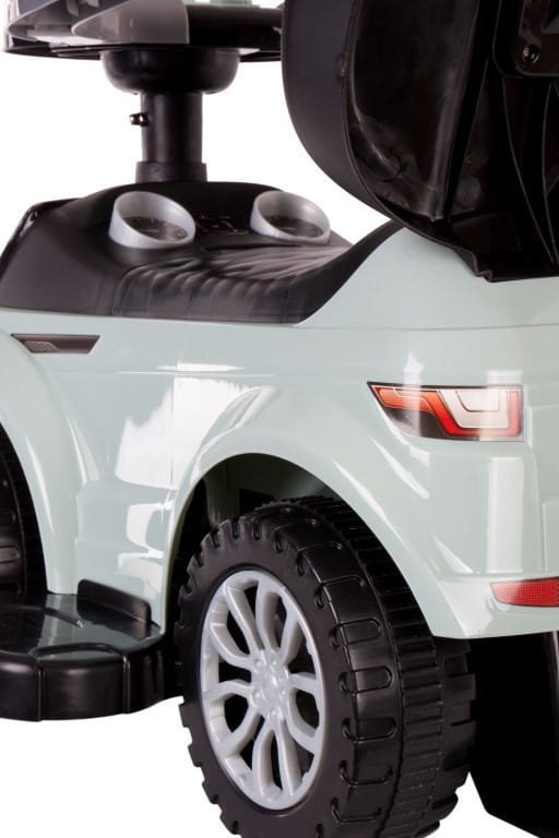 Sun Baby työntöistuin kädensijalla ja tukikaarella Sport Car, salvia, 24 kk+, kantavuus 27 kg
