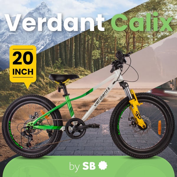 Verdant Bike Lasten pyörä pojille 20 tuuman pyöräkoko valittavana 6 nopeuden Shimano pyörä lapsille 6-10 vuotta (Valkoinen Vihreä)