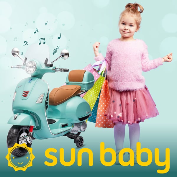 Sähköskootteri lapsille Sähkömoottoripyörä Vespa MP3 runko turkoosi Sun Baby