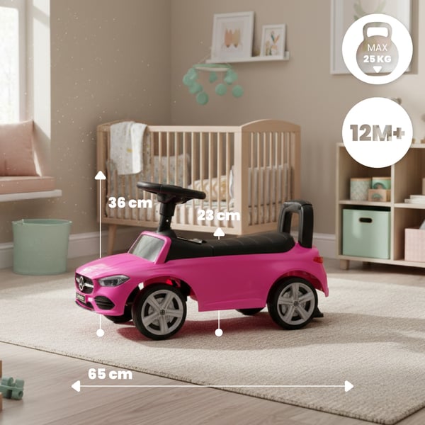 Sun Baby Køretøj Gåvogn til Børn Mercedes C-Klasse Lyserød