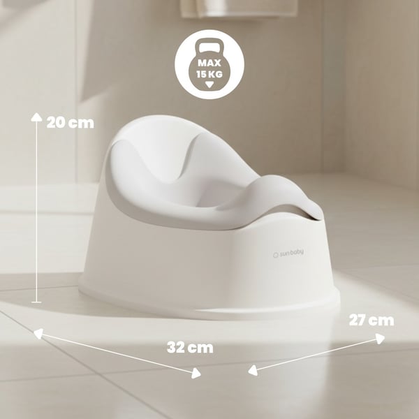 Sun Baby barnpotta halkfri med avtagbar insats, ergonomiskt ryggstöd, vit-grå, 18-36 mån, 15 kg