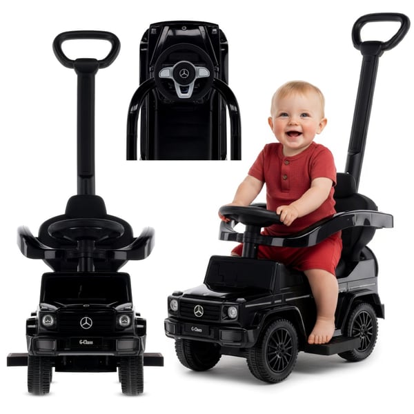 Työntövaunu lapsille lasten auto Mercedes Benz G musta Sun Baby