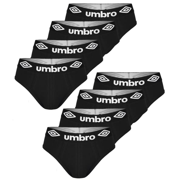 UMBRO undertøj briefs til mænd, 8 pak bomuld stretch sorte L