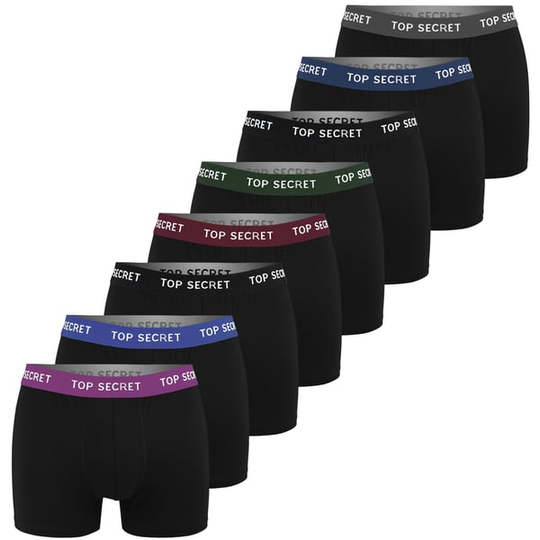 TOP SECRET underkläder boxershorts herr 8 pack bomull stretch färgmix XL
