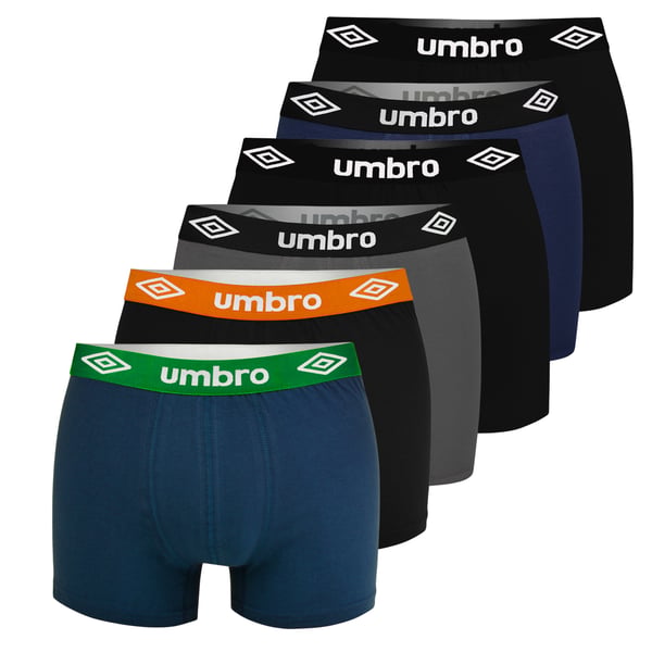 UMBRO alushousut miesten bokserit, 6 pack puuvillaa stretch värimix XL