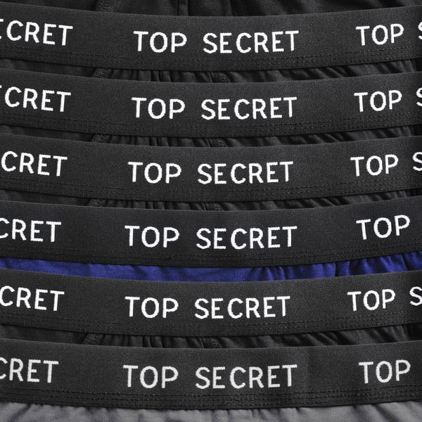 TOP SECRET, underkläder boxershorts herr 6 pack bomull stretch färgmix L