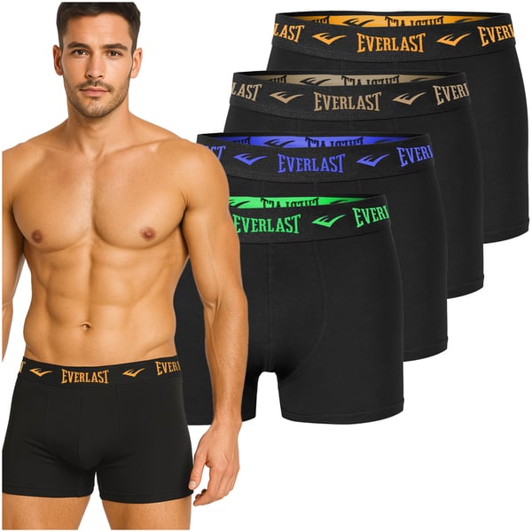 EVERLAST underbukser herre boxershorts 4-pak bomuld stretch sorte XXL