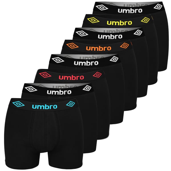 UMBRO underbukser boxershorts til mænd, 8 pak bomuld stretch sorte XL