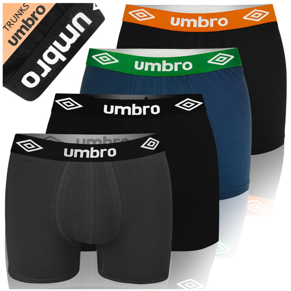 UMBRO underkläder boxershorts herr, 4 pack bomull stretch färgmix XL