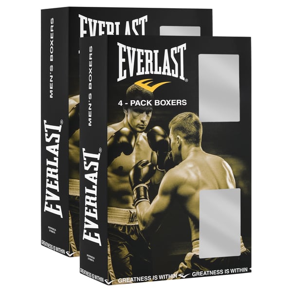 EVERLAST alushousut miesten bokserit 8-pack puuvillaa stretch musta M
