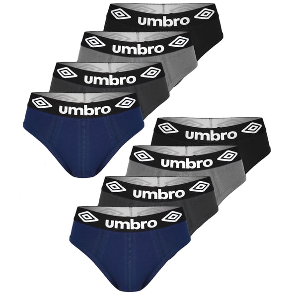 UMBRO undertøj briefs til mænd, 8 pak bomuld stretch farvemix XL