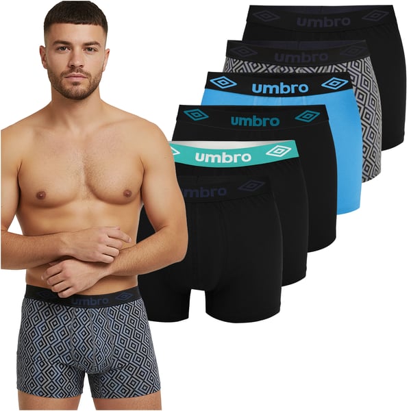 UMBRO underkläder boxershorts herr, 6 pack bomull stretch färgmix L